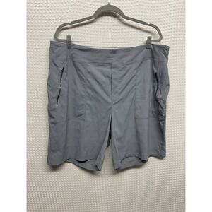 Athleta Trekkie North Mid Rise Shorts Size 20 Gray Storm Cloud 8"Inseam Ripstop